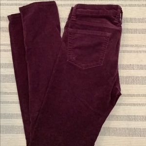 Kut from the Kloth Diana Skinny Cords Burgandy